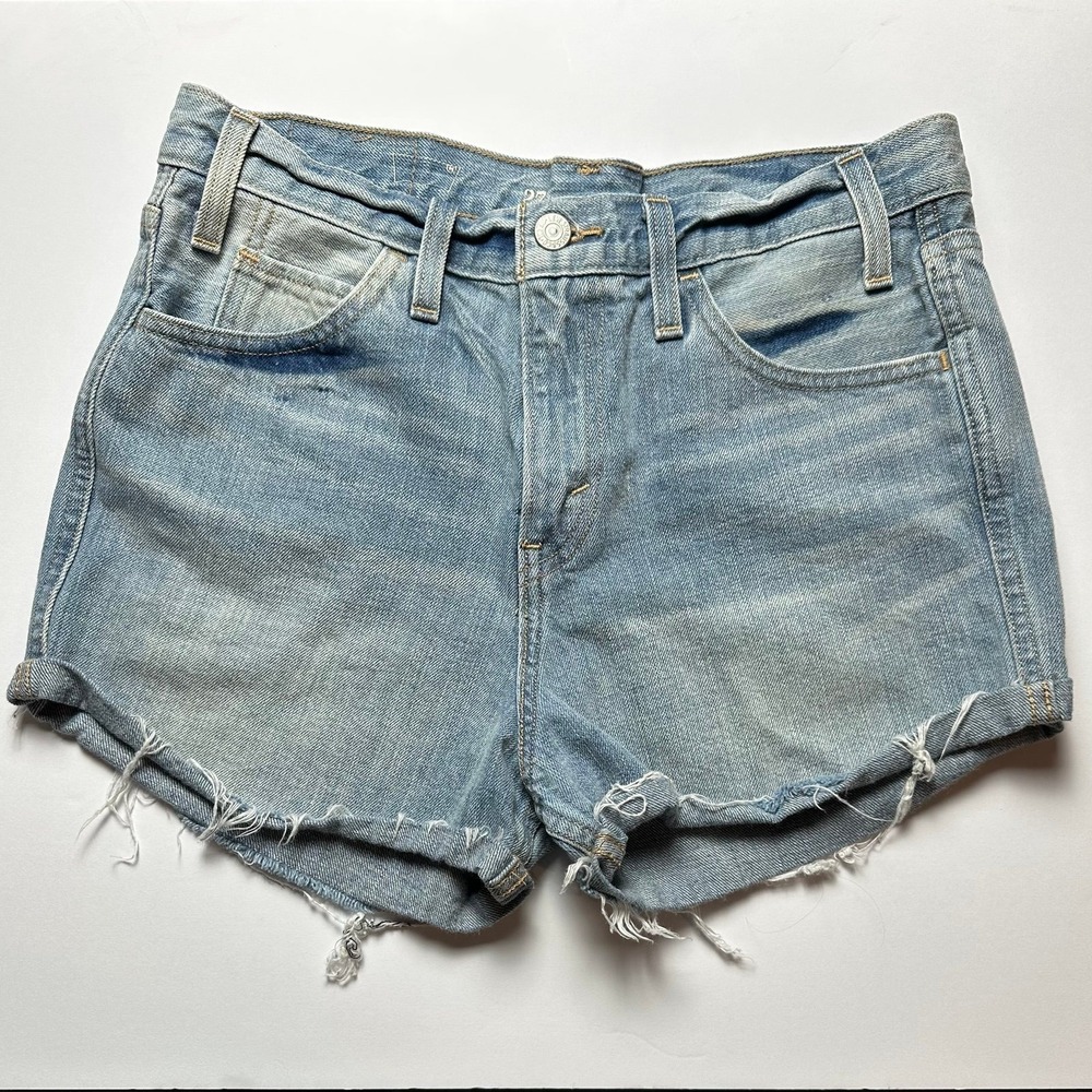 Levi's High Rise Cut Off Shorts Women's 27 Light Wash Raw Hem